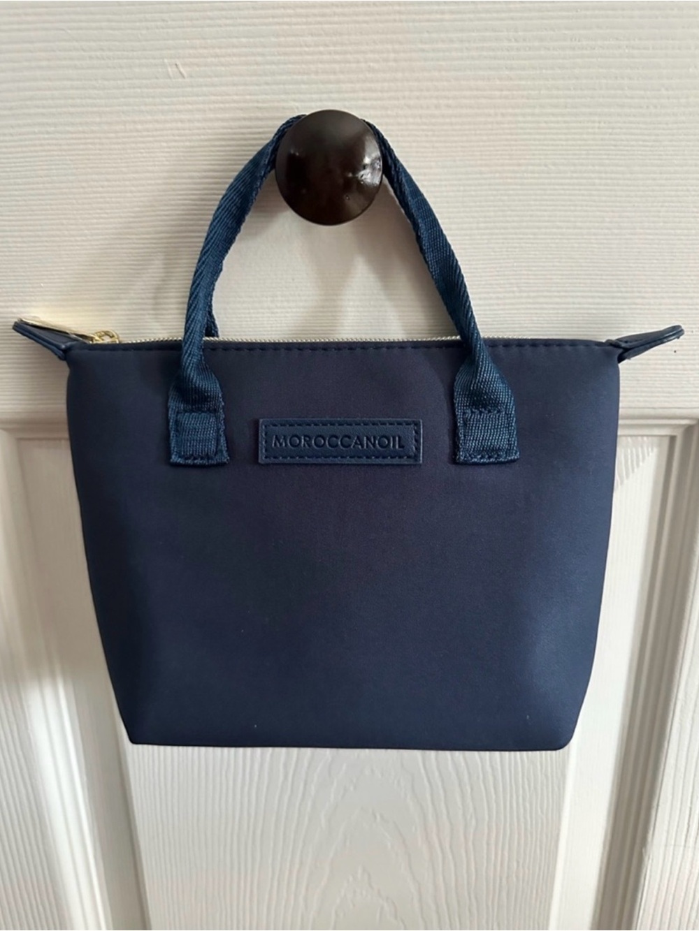Moroccanoil Navy Blue Travel / Cosmetic Bag w/Handle New Super Cute!‎
